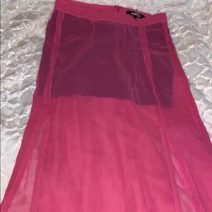 Pink maxi skirt